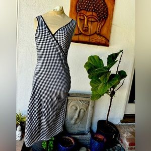 Betsey Johnson checkered, black and white over the knee dress